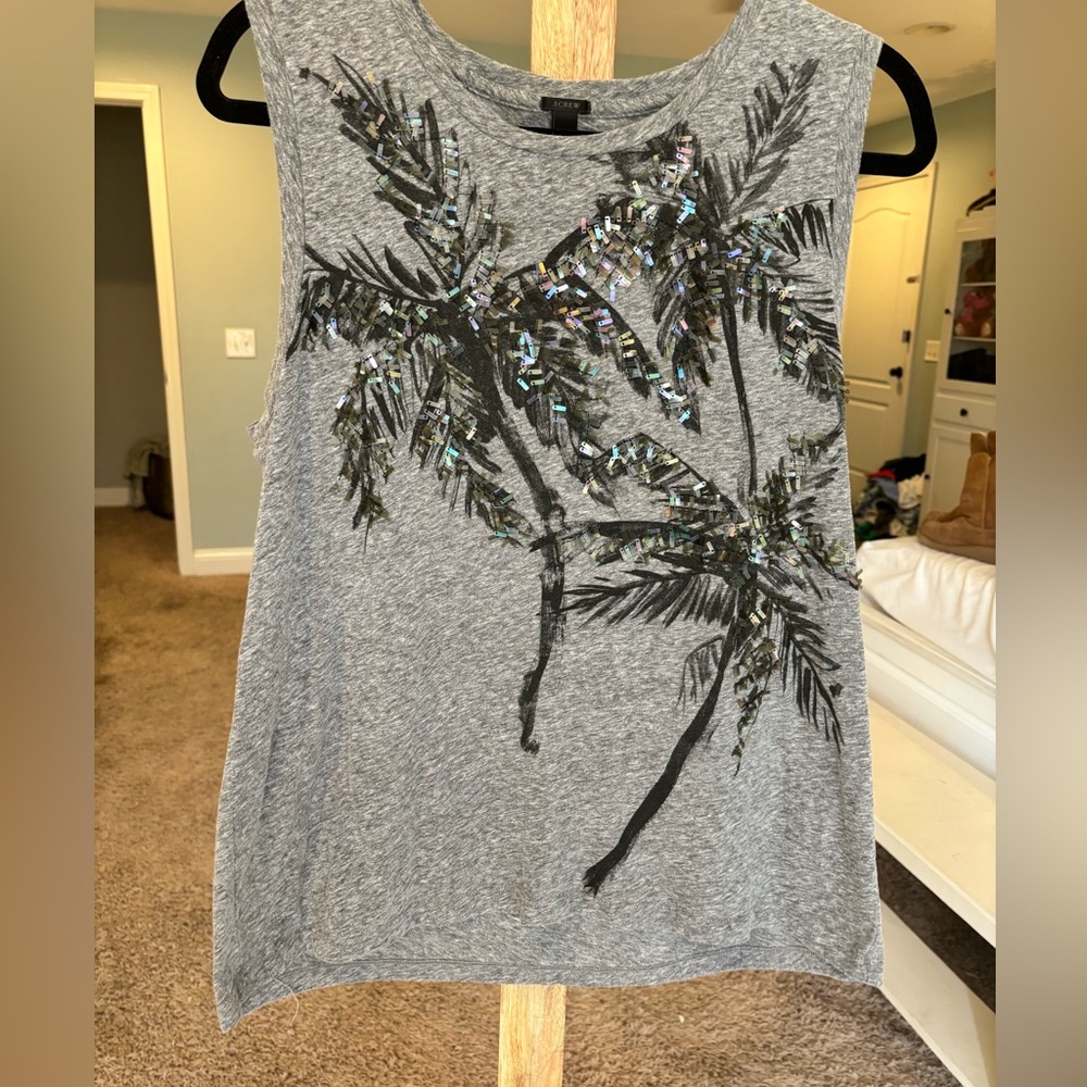 Jcrew palm tree tank top